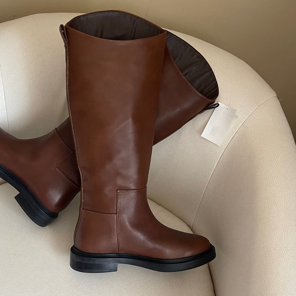 NEW Steve Madden Women's Gaige Knee High Boot, Brown Leather - Picture 2 of 11